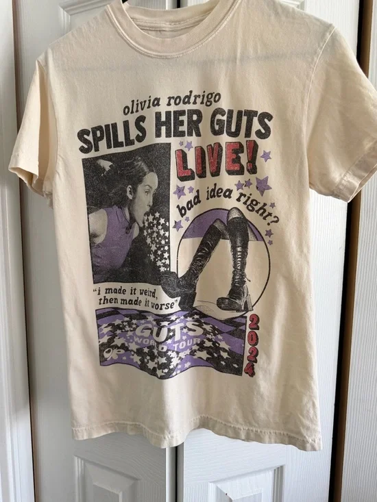 Olivia Rodrigo Spill Her Guts Live T-Shirt - Picture 1 of 2